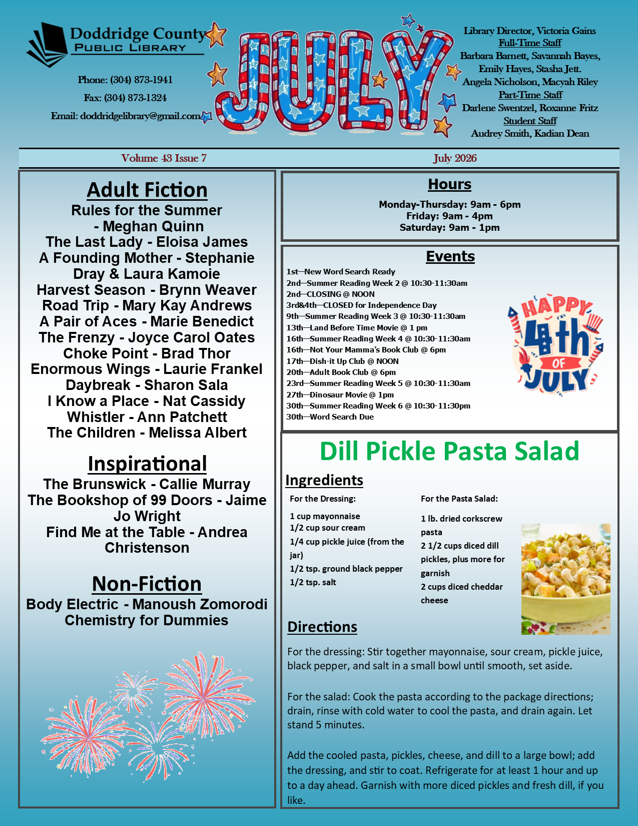 July 2026 Newsletter website